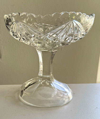 Vintage pressed glass pedestal