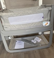SnuzPod 4 Grey Baby Bedside Crib and Mattress