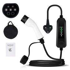 EV Charging Cable Type 2 UK Plug 3 Pin Electric Vehicle Car Charger Portable 13A