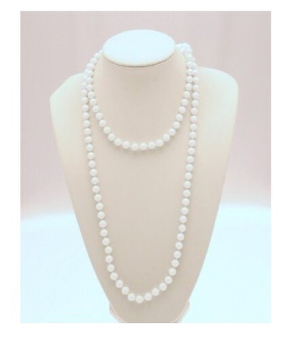 120cm long pearl bead necklace - long,
