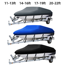 11-22FT Boat Cover 210D Heavy Duty Waterproof Speedboat Fish Ski V-Hull Marine