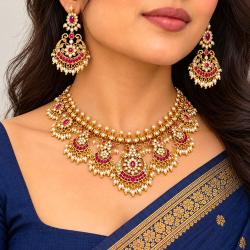 Indian kundan style necklace - style, &