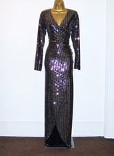 QUIZ FAB BLACK GOLD SEQUIN