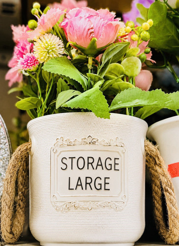 White ceramic round large - ceramic,