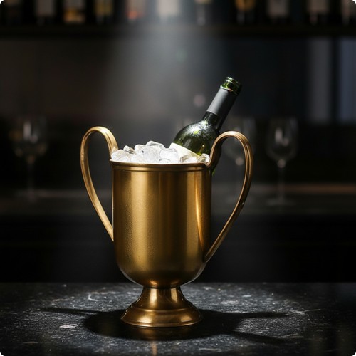 Copper vessel with - footed, base