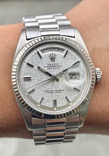 Rolex day date 18k white - day, 36