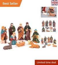 Traditional Christmas Nativity Set: Movable 10-Piece Wooden Figurines in Stable