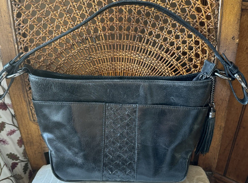 Hotter black leather shoulder - black,