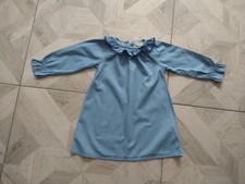 Zara Baby Girl Dress 18-24 Months Blue White Polka Dot Frills