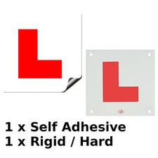 1 x Rigid & 1 x Self Adhesive L Plates Motorcycle Moped Motorbike Car Learner