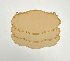 3x Wooden MDF Vintage Plaque