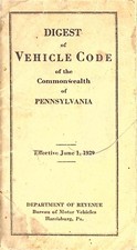 1929 Digest of Vehicle Code