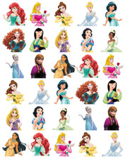 Disney Princess 30 StandUp Cupcake Toppers Edible Wafer Paper Fairy Cake Toppers