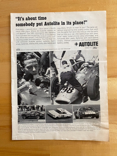 1965 print autolite ford - ad,
