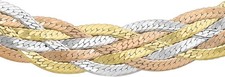 9 CT Tri Colour Gold 6-Plait