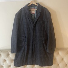 Men Joe Browns men's blue-grey check wool-mix overcoat 3XL