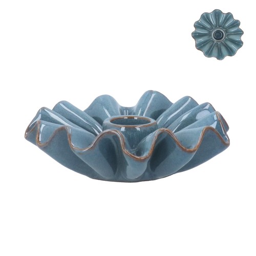 Small candlestick holder blue - small,