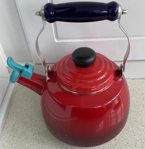Red stove top kettle with - red,