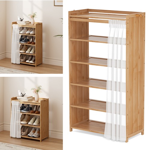 Tier shoe rack wood - 4-6,