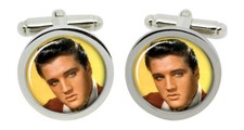 Elvis cufflinks chrome box - in,