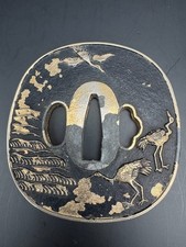 Japanese antique iron tsuba - iron,