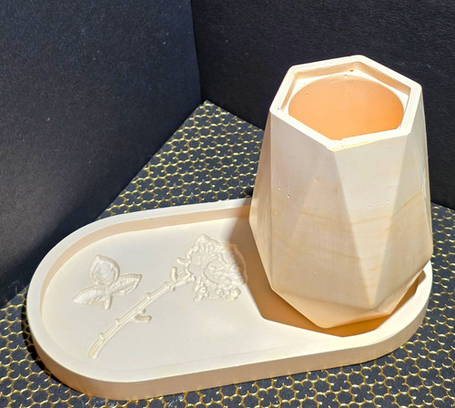 White geometric vase with - geometric,
