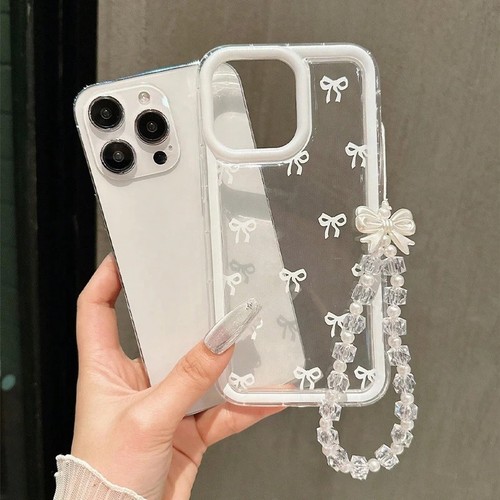White bow clear phone - bow,