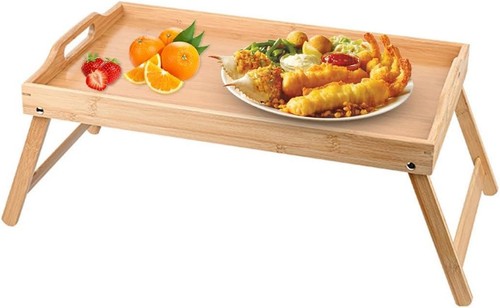 Bamboo bed tray table - bamboo, w/