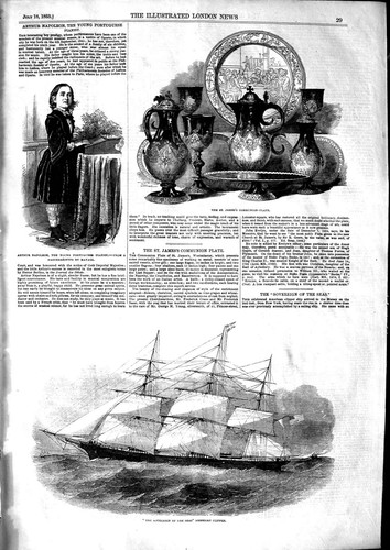 Old antique print 1853 - old,