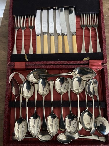 Piece vintage cutlery set - cutlery,