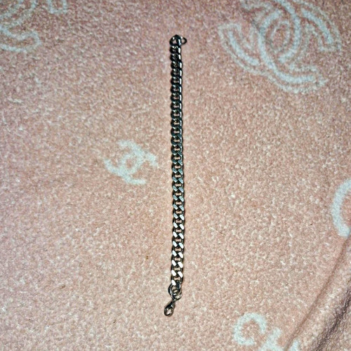 Silver metal cuban - metal, chain