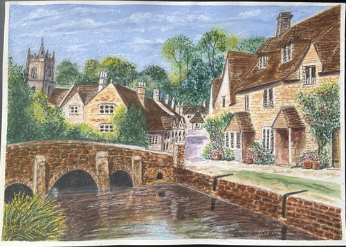 Village landscape print - village,