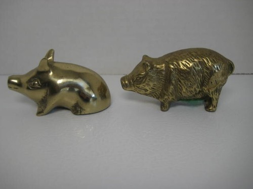 Brass pigs set - pigs, 2