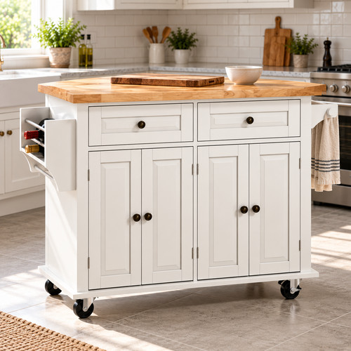 Kitchen island wheels - on,