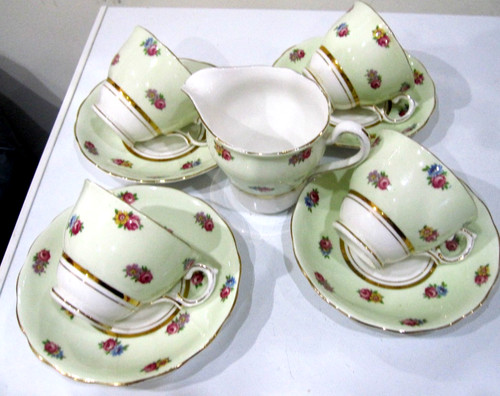 Colclough mint green pink rose - green.pink,