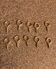 Brass plated screw eyes - 10,