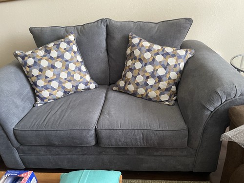 Gray microfiber loveseat - gray,