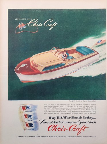 1945 chris craft boat - craft,