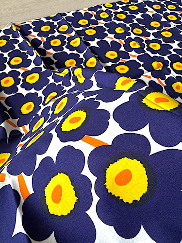 Marimekko unikko fabric navy - marimekko,