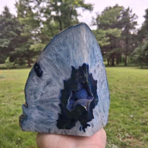 Brazilian agate blue druzy - agate,