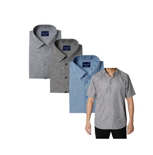 Check short sleeve regular - short,