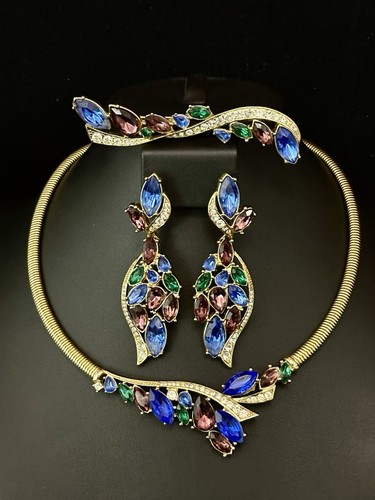 Trifari multi color parure - trifari, multi-color