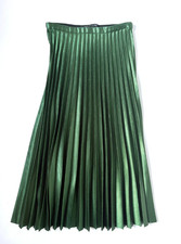 Zara green satin pleated - green,