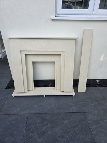 Granite fire surround - fire, cream