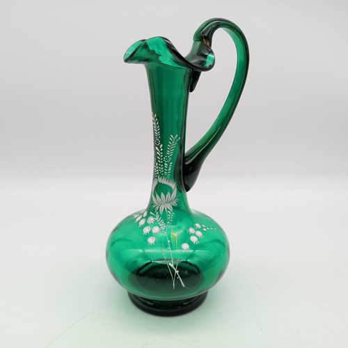 Victorian green glass - victorian, ewer