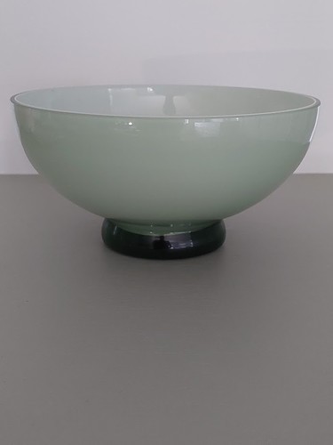 Art glass heavy green casted - art,