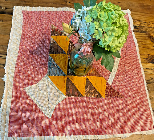 Antique quilted table - quilted,