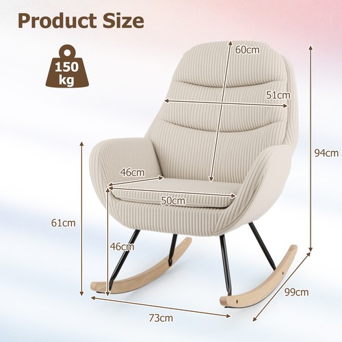 Upholstered rocking chair with - rocking,