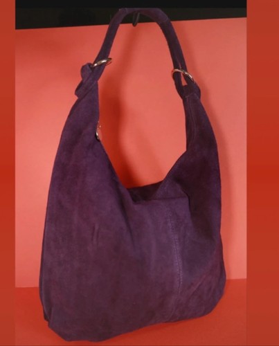 Borse pelle purple suede - in,