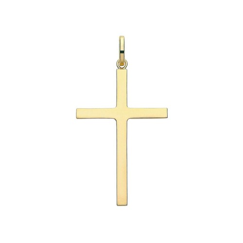 9ct yellow gold plain cross - gold,